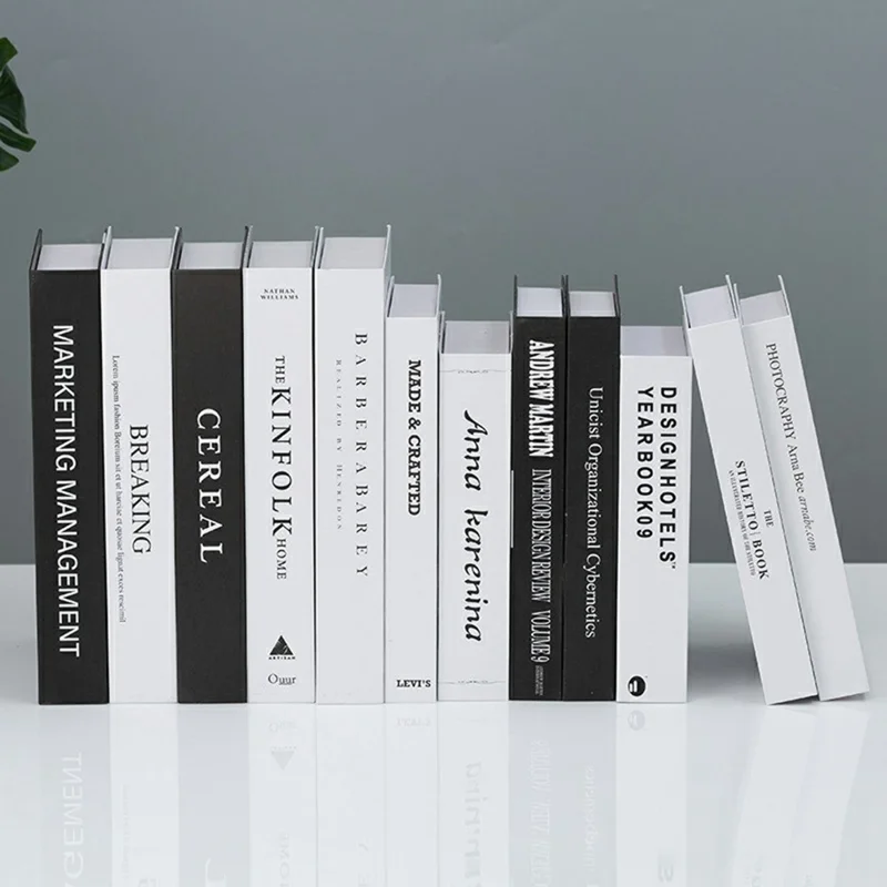 12Pcs Style B Decorative Faux Books Modern Minimalist Realistic Book Props for Home Decor Styling