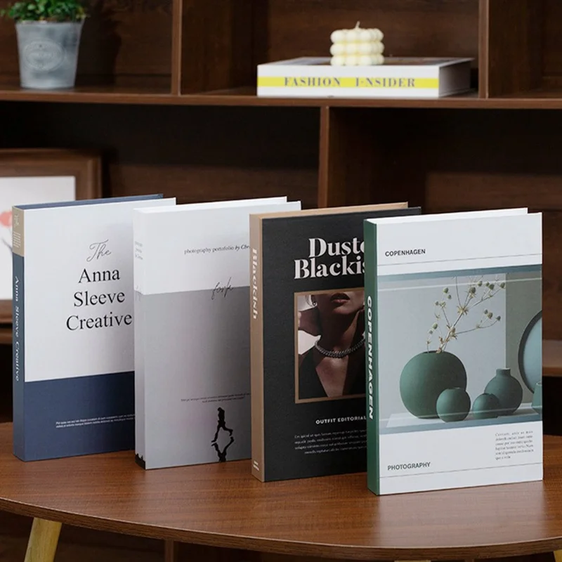 12Pcs Style C Decorative Fake Books Modern Minimalist Faux Book Props Home Decor Ornaments for Bookshelf