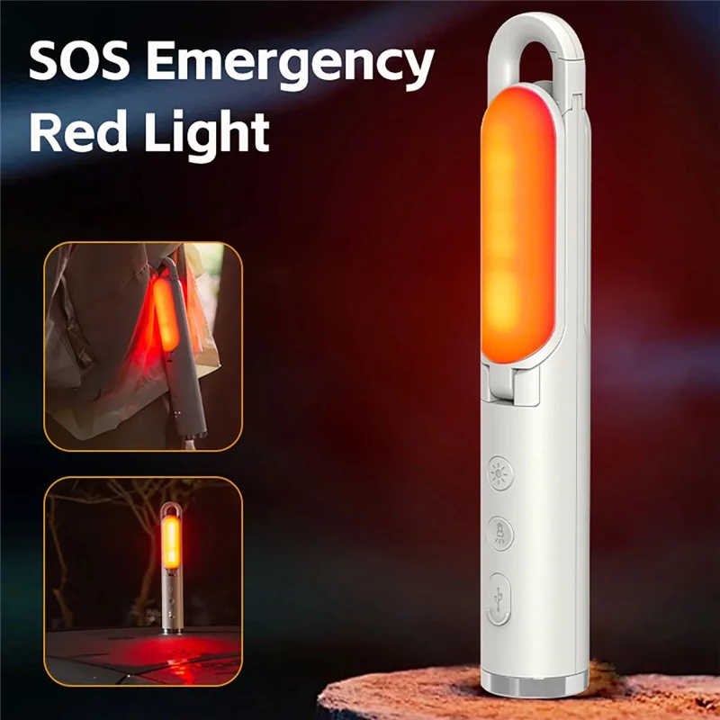 DH01 1200mAh USB Rechargeable Camping Lamp Foldable Flashlight with 3-Level Light Control for Indoor Outdoor - Apricot