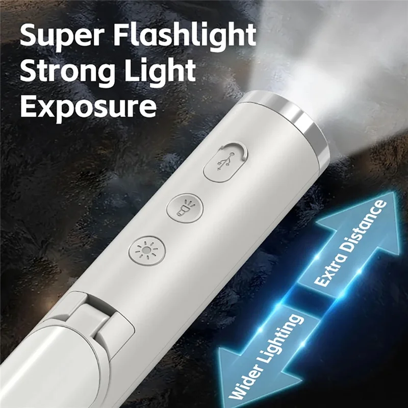DH01 1200mAh USB Rechargeable Camping Lamp Foldable Flashlight with 3-Level Light Control for Indoor Outdoor - Apricot