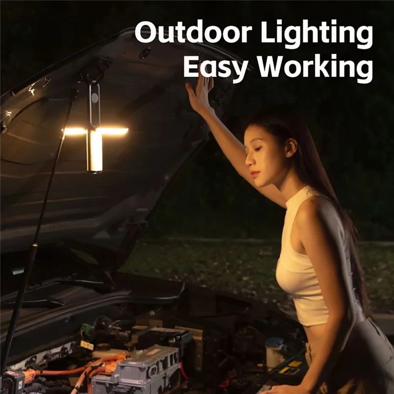 Lámpara de camping recargable por USB DH01 de 1200 mAh, linterna plegable con control de iluminación de 3 niveles para interiores y exteriores - Verde claro