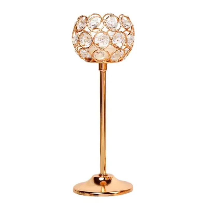 Groot Europees Mini Kristallen Kandelaar Creatief Metalen Sieraad Tafeldecoratie voor Kaarslichtdiner