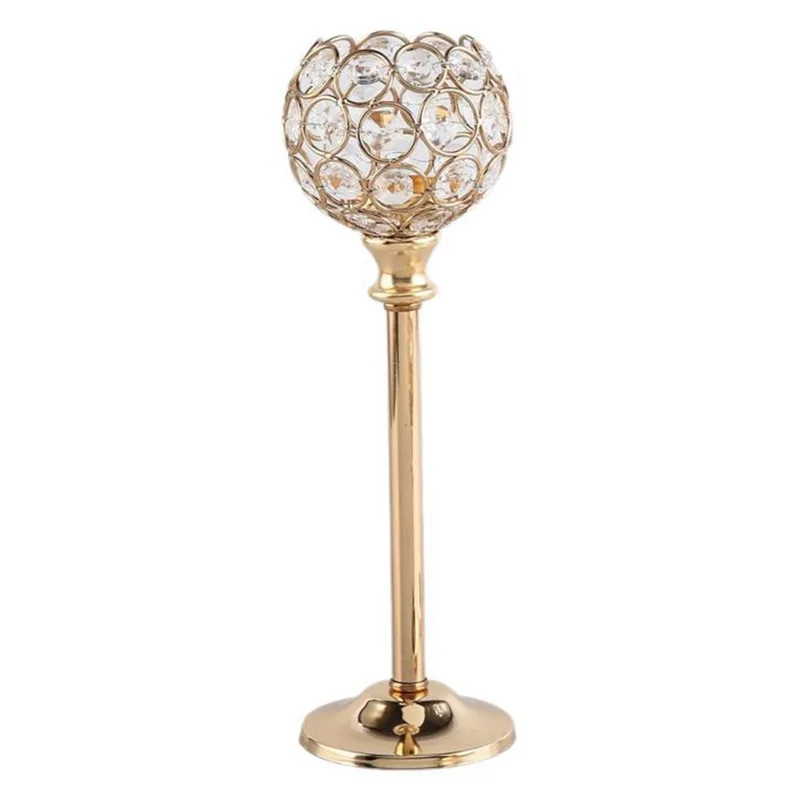 Хрустальный подсвечник Декоративная композиция для отеля Домашний обеденный стол Элегантная атмосфера Большой размер - Золотой