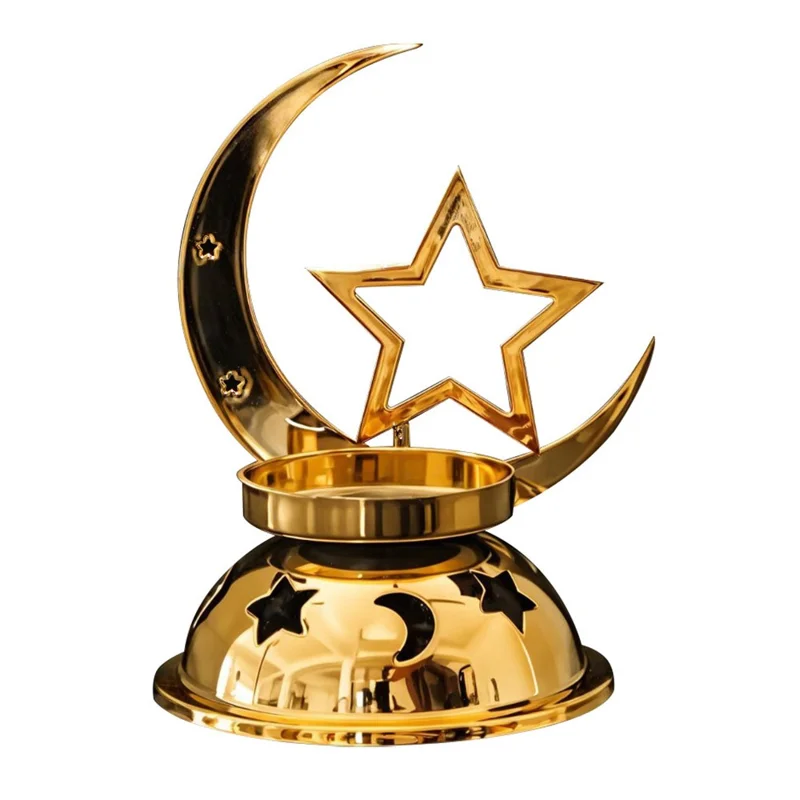 European Style Iron Candle Holder Dining Table Candlestick Creative Electroplated Wedding Decor Ornament - Single Star