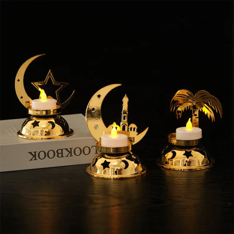 European Style Iron Candle Holder Dining Table Candlestick Creative Electroplated Wedding Decor Ornament - Single Star