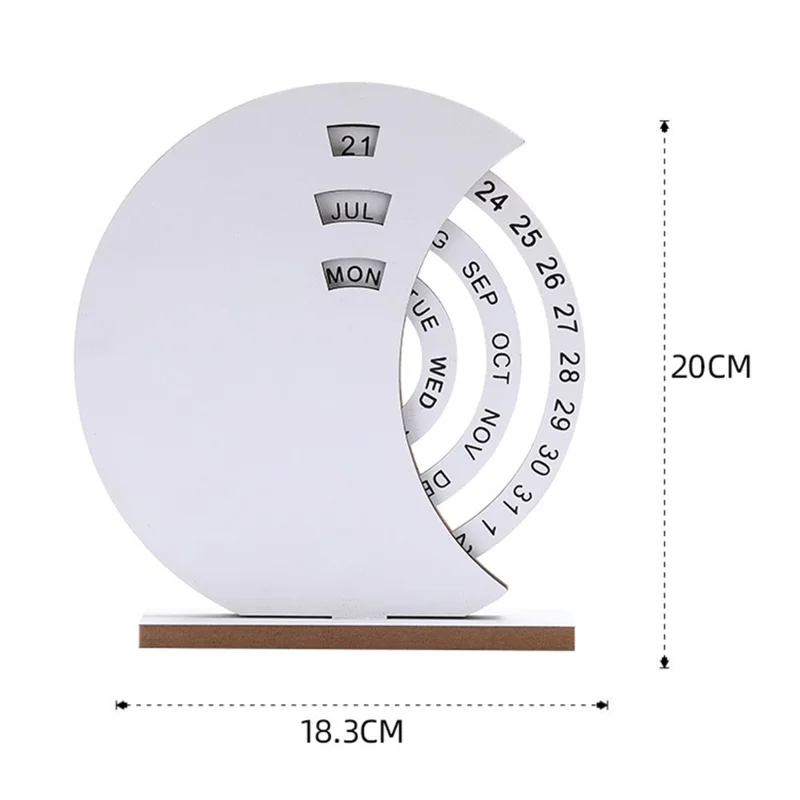 DIY творческий деревянный вечный календарь, настольное украшение ручной работы для семьи - белая луна