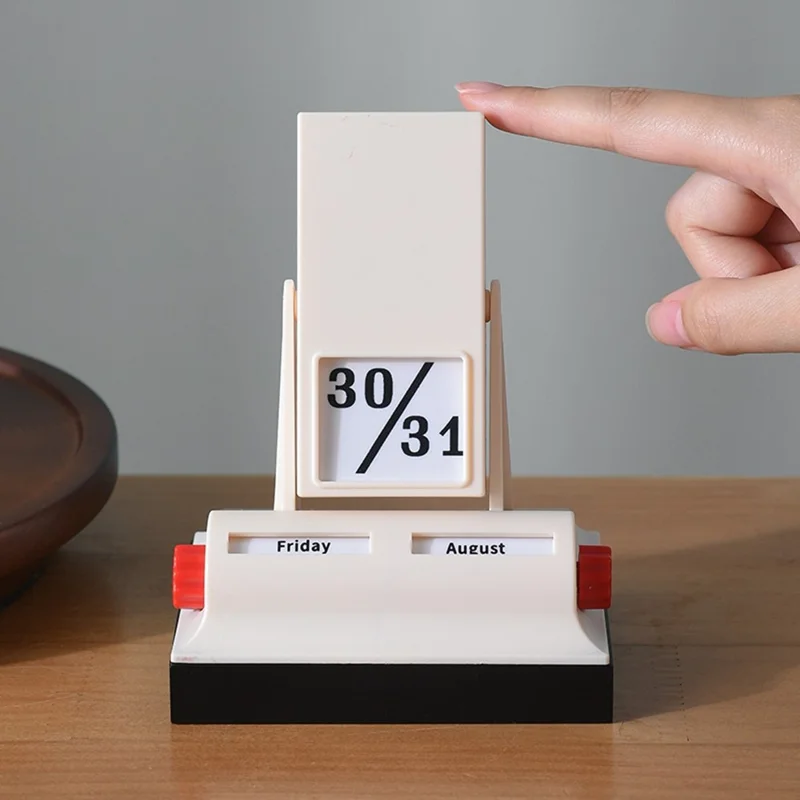 Retro Flip Perpetual Calendar Creative Plastic Minimalist Date Display Desktop  Decoration