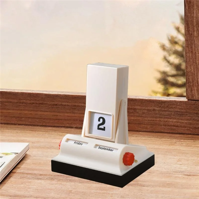 Retro Flip Perpetual Calendar Creative Plastic Minimalist Date Display Desktop  Decoration