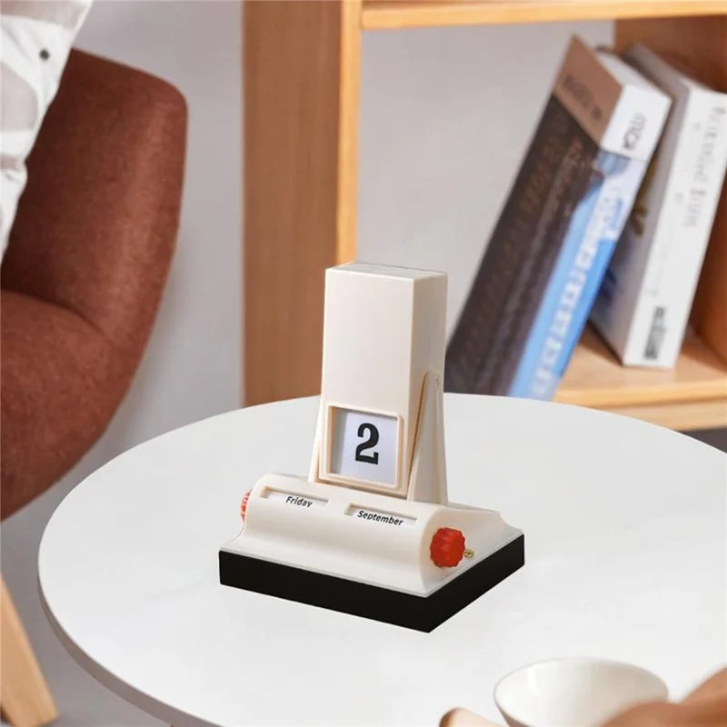 Retro Flip Perpetual Calendar Creative Plastic Minimalist Date Display Desktop  Decoration