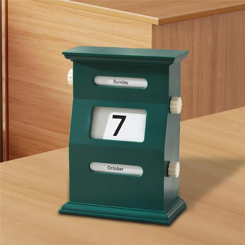 تقويم دائم كلاسيكي ديكور منظم جدول العمل اليدوي - أخضر الماتشا