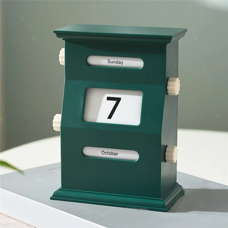 تقويم دائم كلاسيكي ديكور منظم جدول العمل اليدوي - أخضر الماتشا