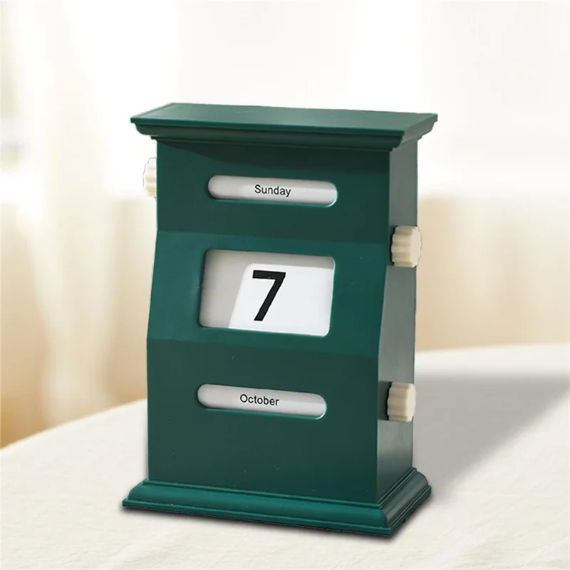 تقويم دائم كلاسيكي ديكور منظم جدول العمل اليدوي - أخضر الماتشا