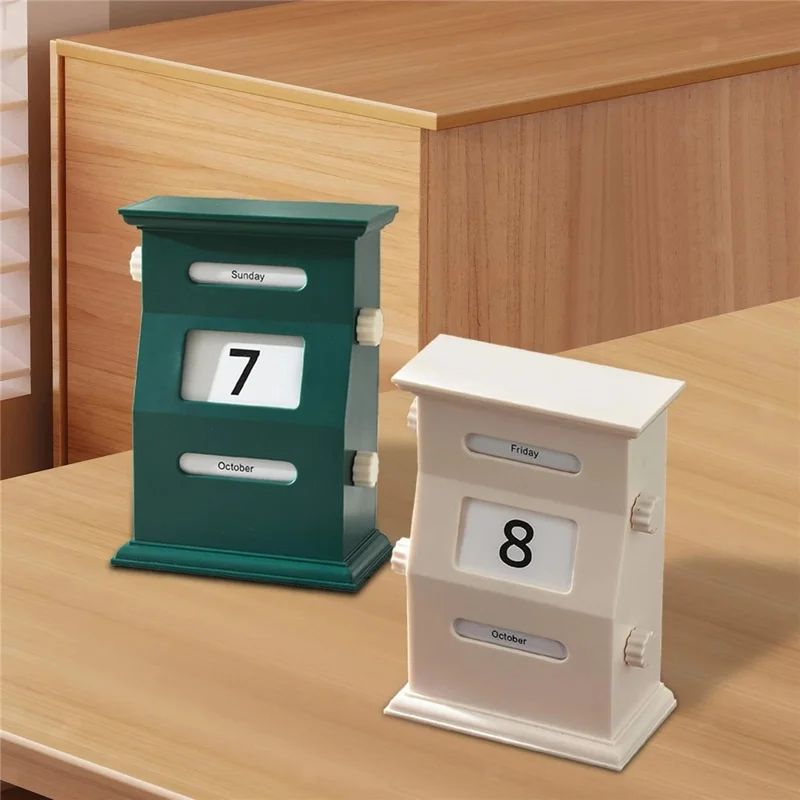 تقويم دائم كلاسيكي ديكور منظم جدول العمل اليدوي - أخضر الماتشا