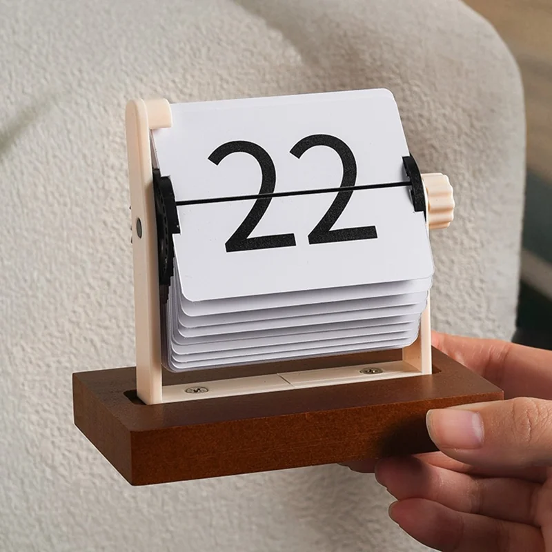 Mini Flip Perpetual Calendar Desk Date Display Minimalist Decorative Ornament for Home Office