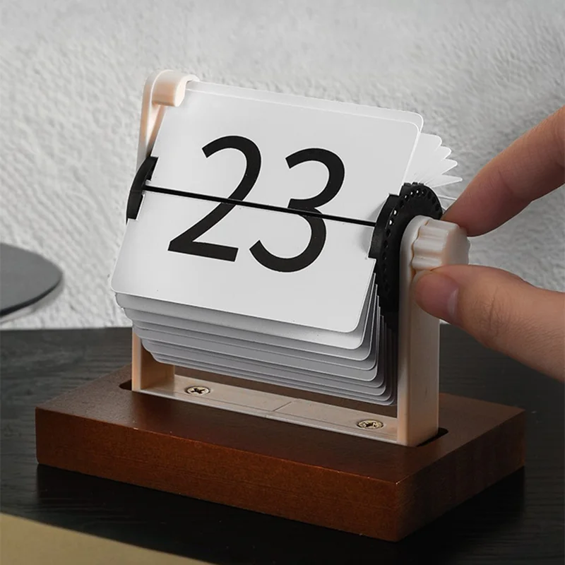 Mini Flip Perpetual Calendar Desk Date Display Minimalist Decorative Ornament for Home Office