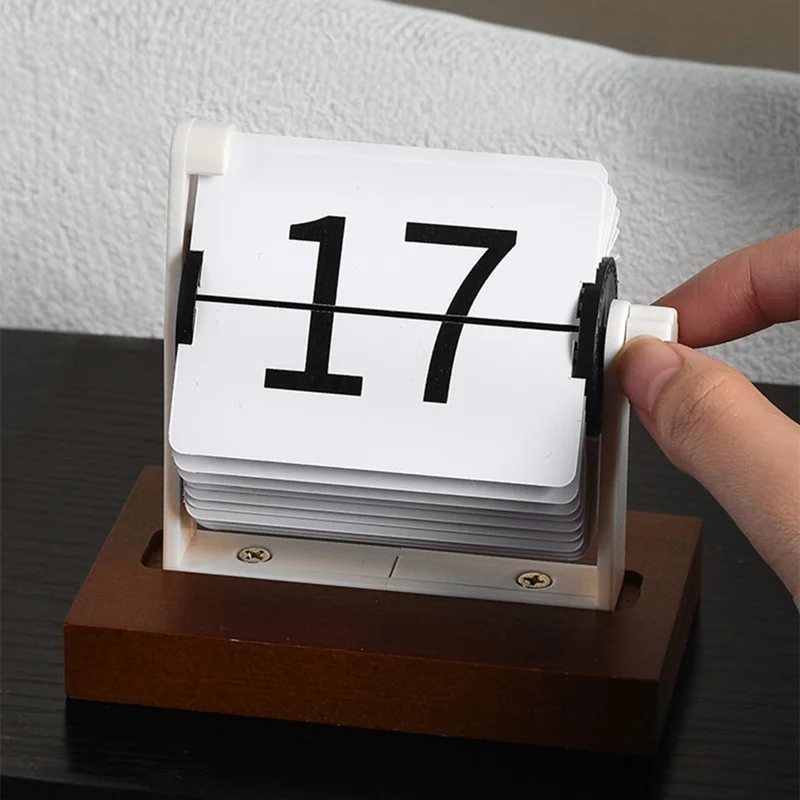 Mini Flip Perpetual Calendar Desk Date Display Minimalist Decorative Ornament for Home Office