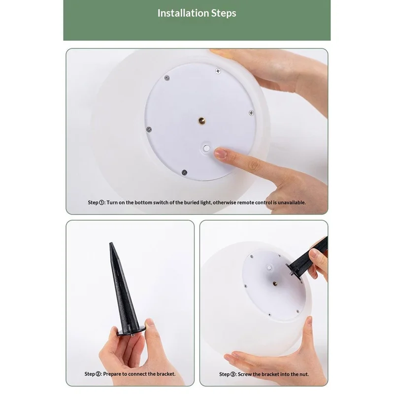 TG-JG06001 20cm Split Solar Street Light Lawn Lamp Remote Control Landscape Ambience Light for Garden Courtyard