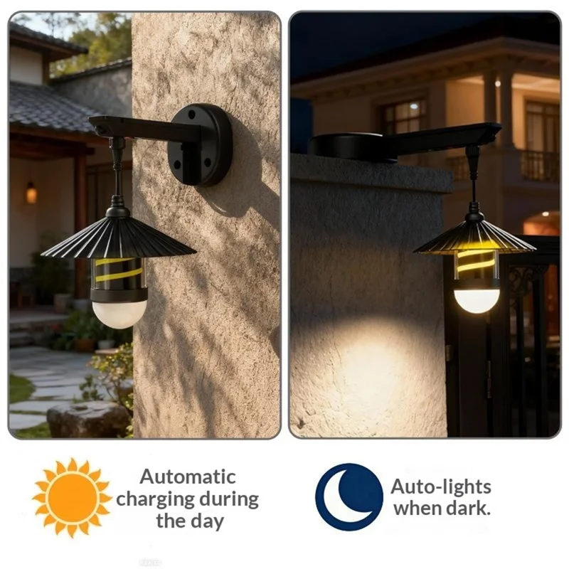 TJ-226 Outdoor Solar Powered Garden Light USB Rechargeable LED Motion Sensor Wall Lamp for Yard Patio