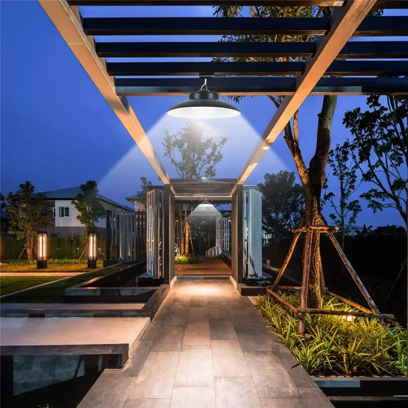 Einzelner Solar-Hängeleuchte mit IP65 Wasserschutz, Bewegungssensor, Fernbedienung, für Garage und Außenbereich