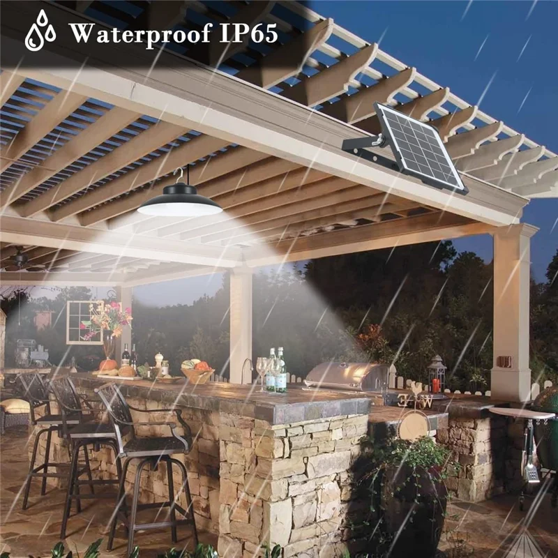 Einzelner Solar-Hängeleuchte mit IP65 Wasserschutz, Bewegungssensor, Fernbedienung, für Garage und Außenbereich