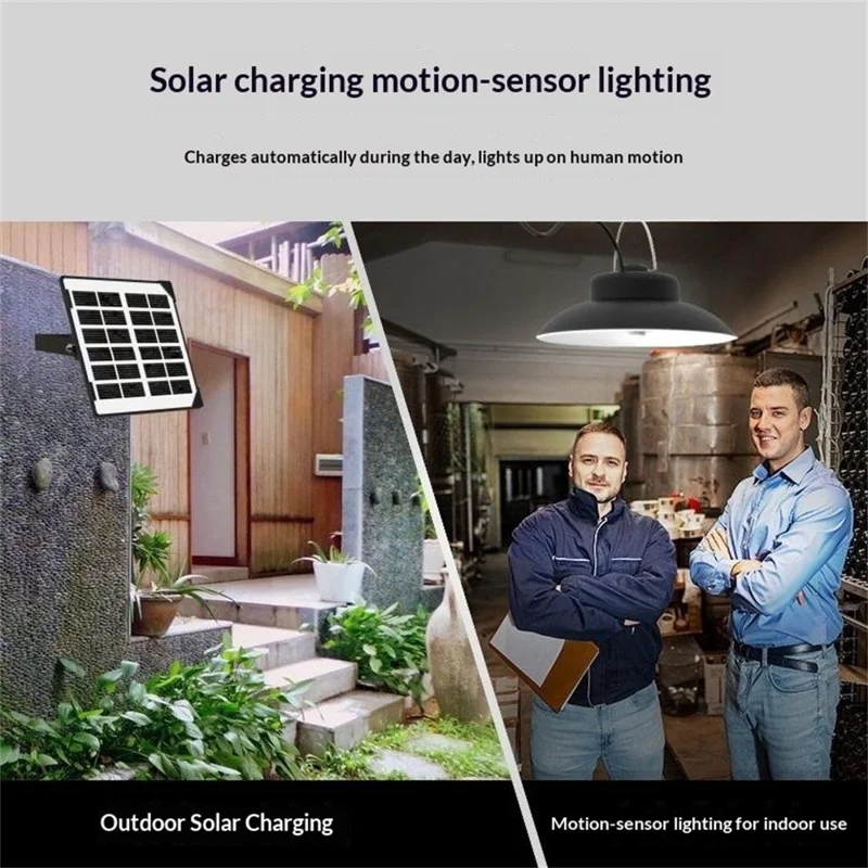 Einzelner Solar-Hängeleuchte mit IP65 Wasserschutz, Bewegungssensor, Fernbedienung, für Garage und Außenbereich