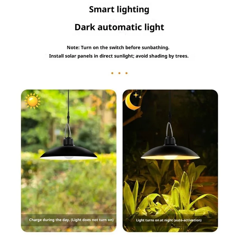 Einzelner Solar-Hängeleuchte mit IP65 Wasserschutz, Bewegungssensor, Fernbedienung, für Garage und Außenbereich