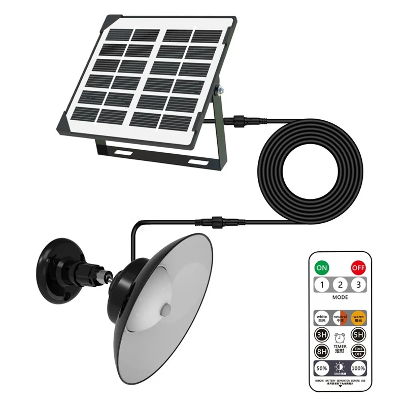 Einzelner Solar-Außenwandstrahler mit Fernbedienung und Bewegungssensor für Garten, Garage, Terrasse