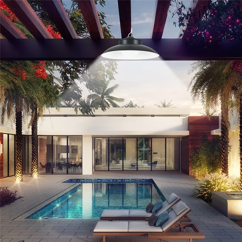 Doppelter Solar-Hängeleuchte mit IP65 Wasserschutz, Bewegungssensor, Fernbedienung für Garage