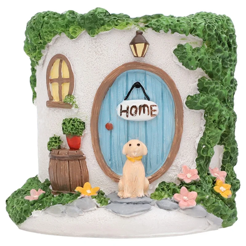 Fairy House Succulent Planter Mini Garden Pot Decorative Resin Container for Indoor Outdoor Home Office - Style A