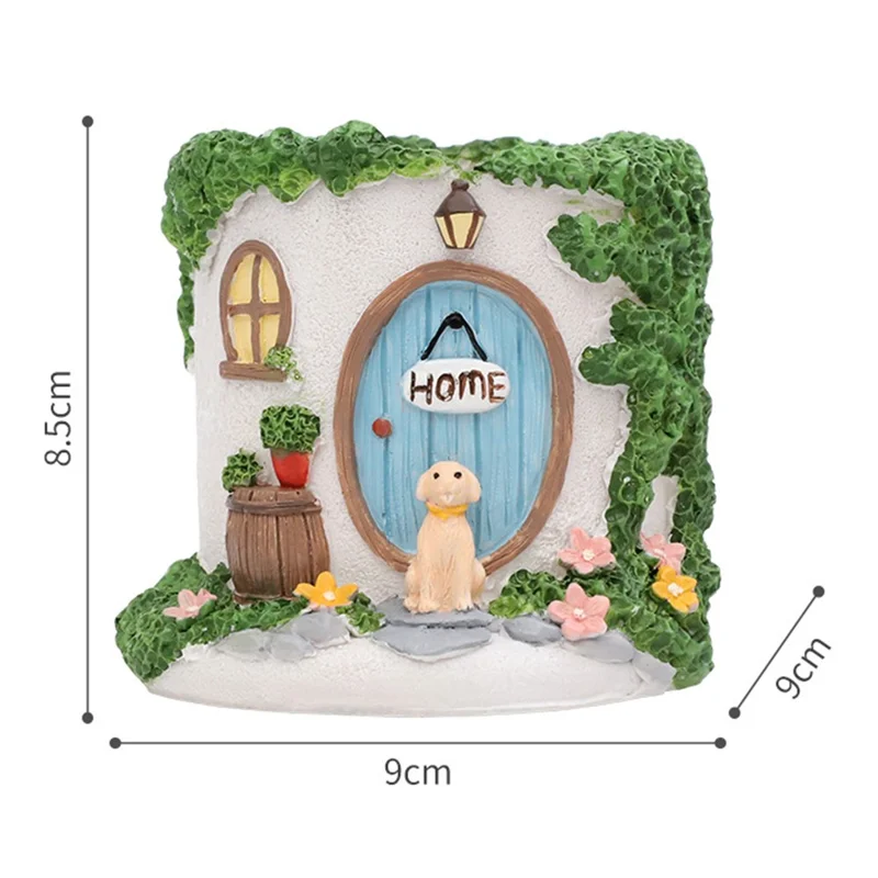 Fairy House Succulent Planter Mini Garden Pot Decorative Resin Container for Indoor Outdoor Home Office - Style A