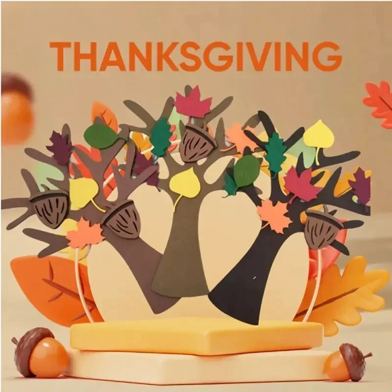 96-dels DIY-filttræ-håndarbejdssæt efterår Thanksgiving-fest gave hjemmestil - flerfarvet