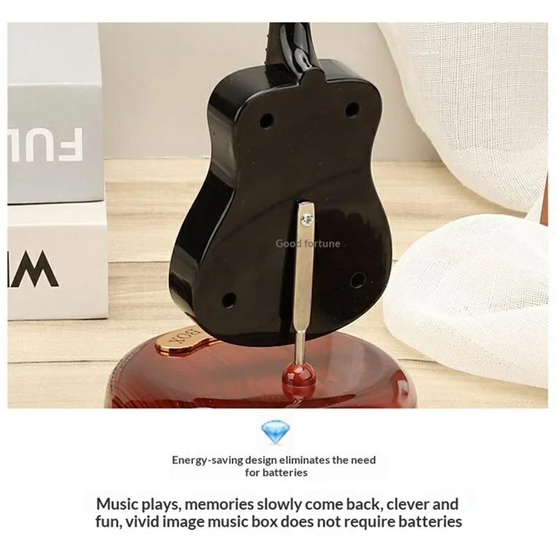 Scatola Musicale Classica con Strumento Musicale Rotante, Decorazione Modello Meccanico Vintage da Esposizione per Casa e Ufficio - Violino