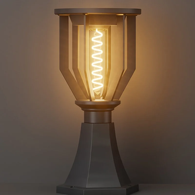 Lampe solaire pour chapeau de poteau avec base en forme de trophée, lampe étanche pour clôture, portail, pilier extérieur