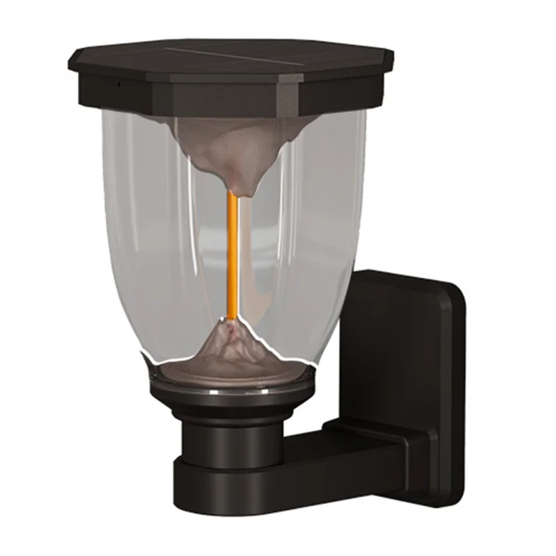 Luminaire Solaire Mural à Effet de Montagne Enflammée, Étanche, Lampe Paysagère COB pour Jardin / Patio / Allée