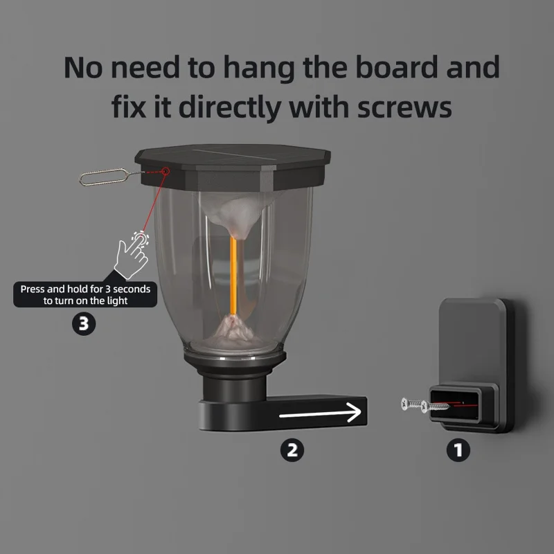 Luminaire Solaire Mural à Effet de Montagne Enflammée, Étanche, Lampe Paysagère COB pour Jardin / Patio / Allée