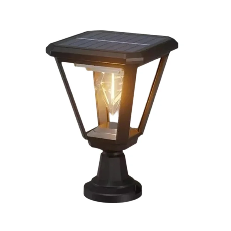 Solar Gartenleuchte 30 W 2700 K Warmweiß COB Villa Außenstehleuchte für Landschaft mit Sockel