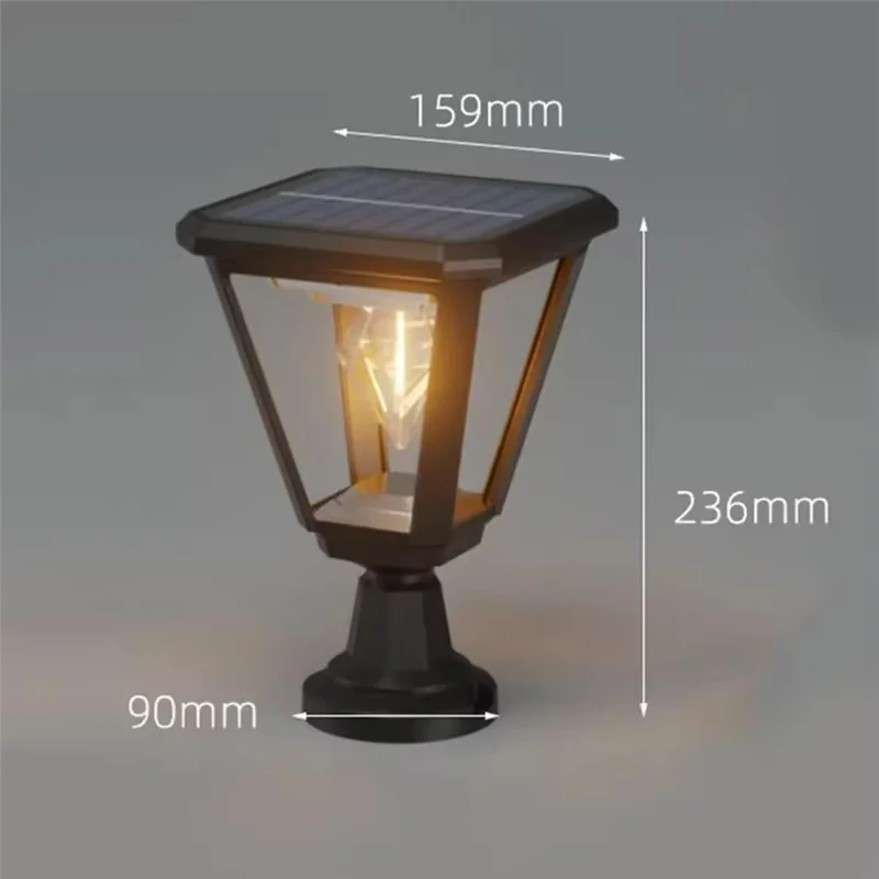 Solar Gartenleuchte 30 W 2700 K Warmweiß COB Villa Außenstehleuchte für Landschaft mit Sockel