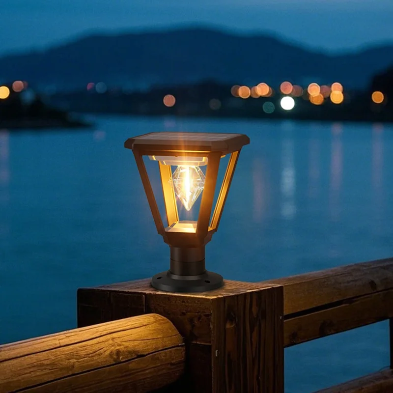 Solar Gartenleuchte 30 W 2700 K Warmweiß COB Villa Außenstehleuchte für Landschaft mit Sockel