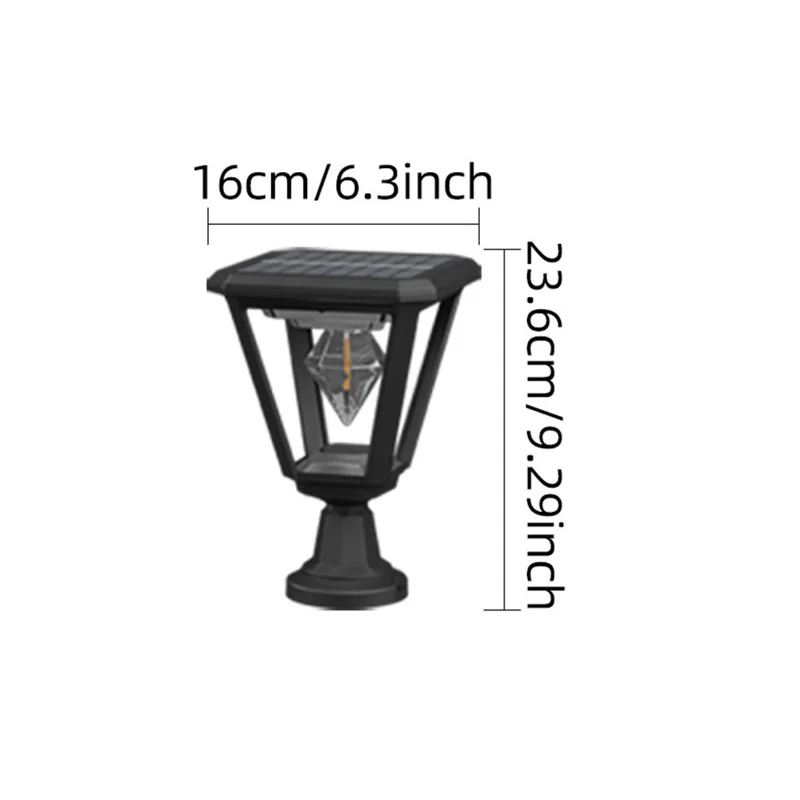 Solar Gartenleuchte 30 W 2700 K Warmweiß COB Villa Außenstehleuchte für Landschaft mit Sockel