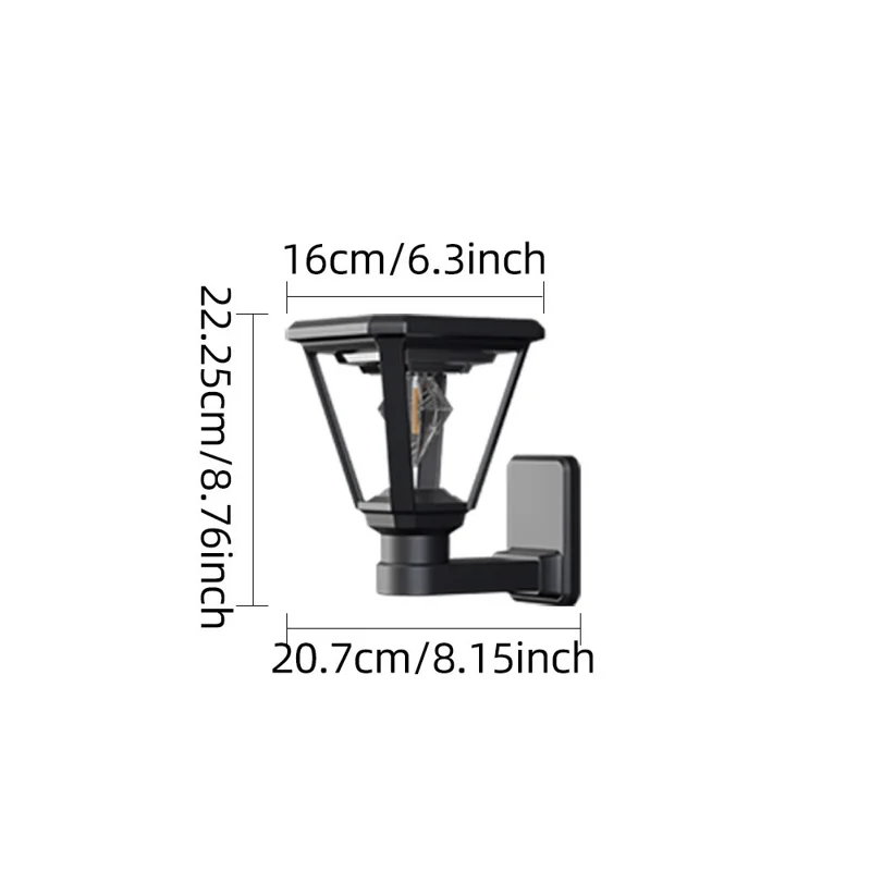30 W, 2700 K, warmweißer COB-Gartenleuchte, an der Wand montiert, solarbetriebene Außenlandscapelampe
