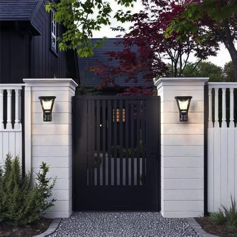 30 W, 2700 K, warmweißer COB-Gartenleuchte, an der Wand montiert, solarbetriebene Außenlandscapelampe