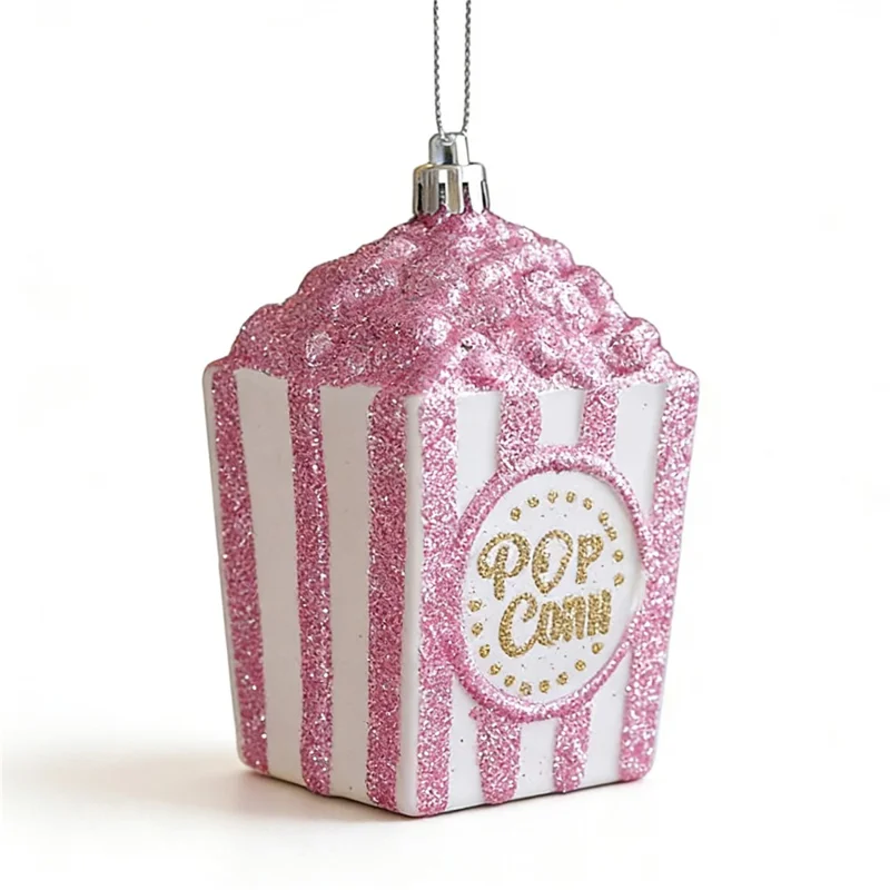 Uroczy ozdobny świecący korniszon na choinkę w kształcie popcornu, dekoracja na święta