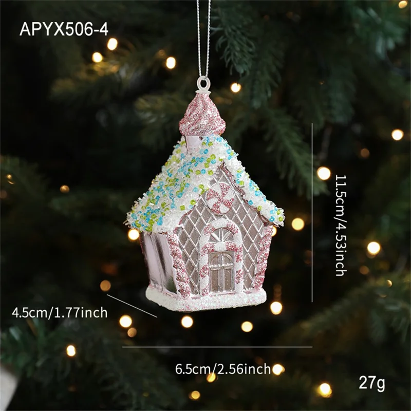 Glitter Gingerbread House Ornament Christmas Hanging Pendant Xmas Tree Decoration