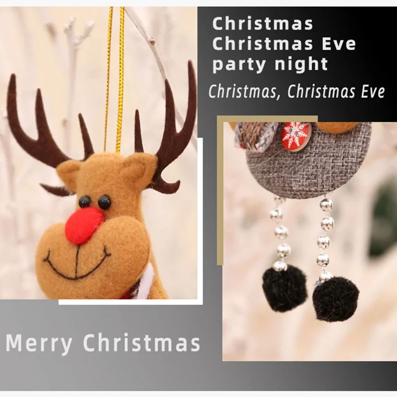 Подвесная игрушка Санта Клаус / Снеговик / Олень / Медведь с болтающимися ножками, украшение для новогодней елки, праздничный декор - Санта Клаус