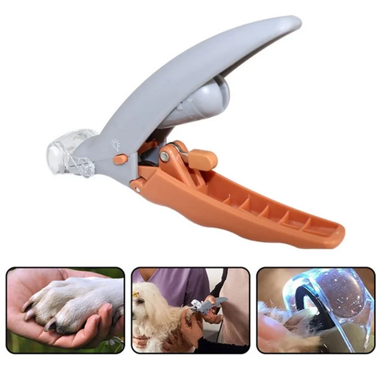 Coupe-ongles pour chiens avec éclairage LED en acier inoxydable