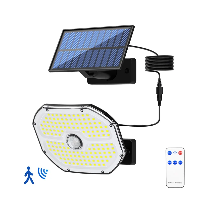TG-TY17301 Solar Motion Sensor Wall Light 148 LED PIR Remote Control 3 Modes Security Light for Outdoor Garden