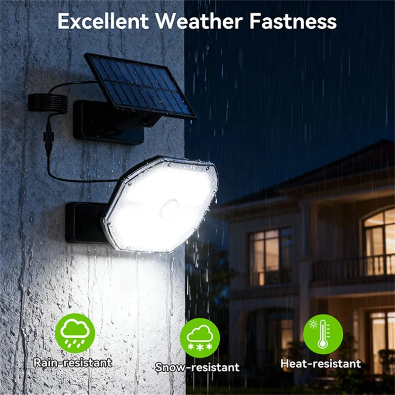 TG-TY17301 Solar Motion Sensor Wall Light 148 LED PIR Remote Control 3 Modes Security Light for Outdoor Garden