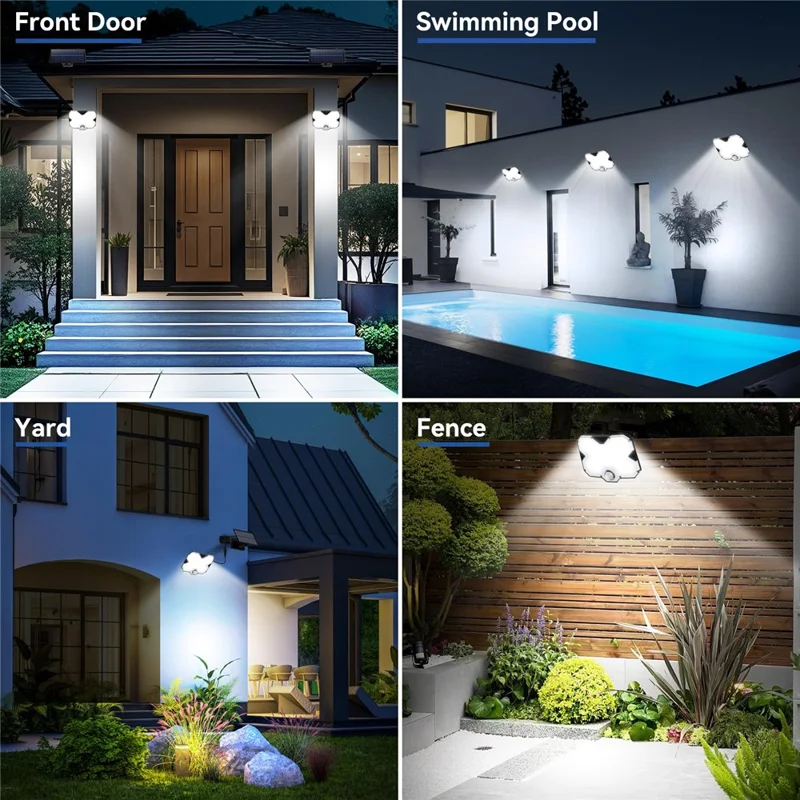 TG-TY17201 Solar Motion Sensor Wall Light 180 LED Remote Control 3 Modes Wall Lamp for Garden Patio