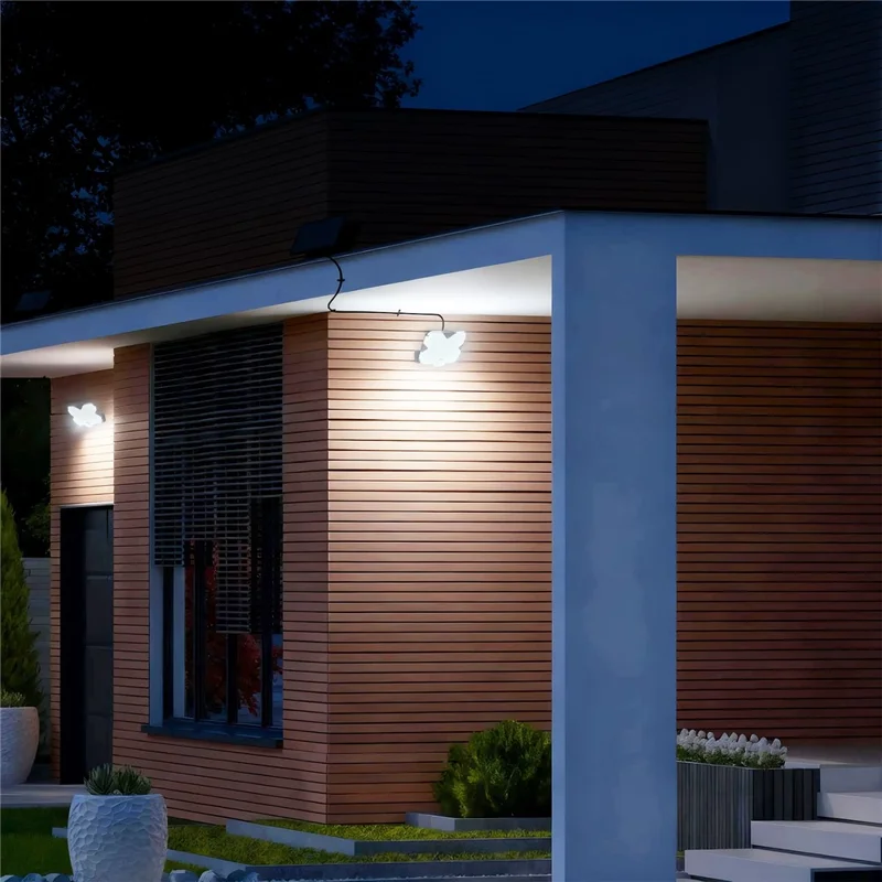 TG-TY17201 Solar Motion Sensor Wall Light 180 LED Remote Control 3 Modes Wall Lamp for Garden Patio