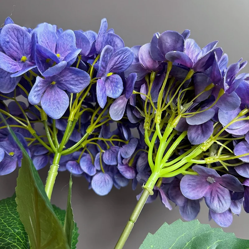 5Pcs Artificial Hydrangea Flowers 3D Realistic Silk Flowers for Home Decor Photography Props - White